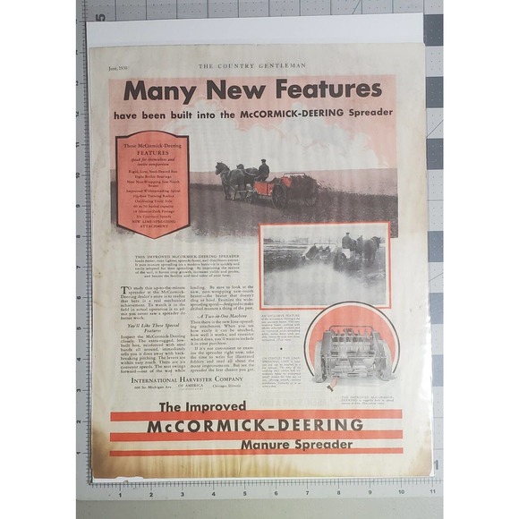 June 1930 McCormick-Deering Spreader Advertisement - Picture 1 of 4